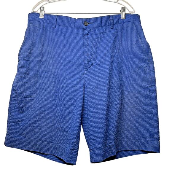Jack Nicklaus Mens Size 38 Blue Seersucker Dress Golf Shorts Coastal - Picture 1 of 12